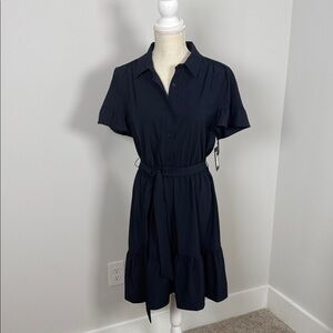 DKNY Elegant Navy Blue Shirt Dress